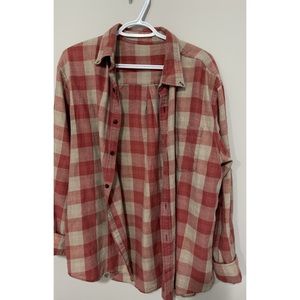 Large flannel shirt.